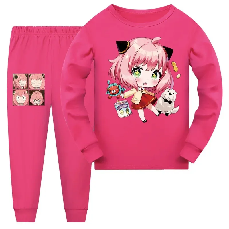 جديد الخريف جاسوس X الأسرة ملابس طفل الفتيات طويلة الأكمام بيجامة طفل الفتيان ملابس نوم بيجامات أطفال الأطفال Anyai Forger بيجامة