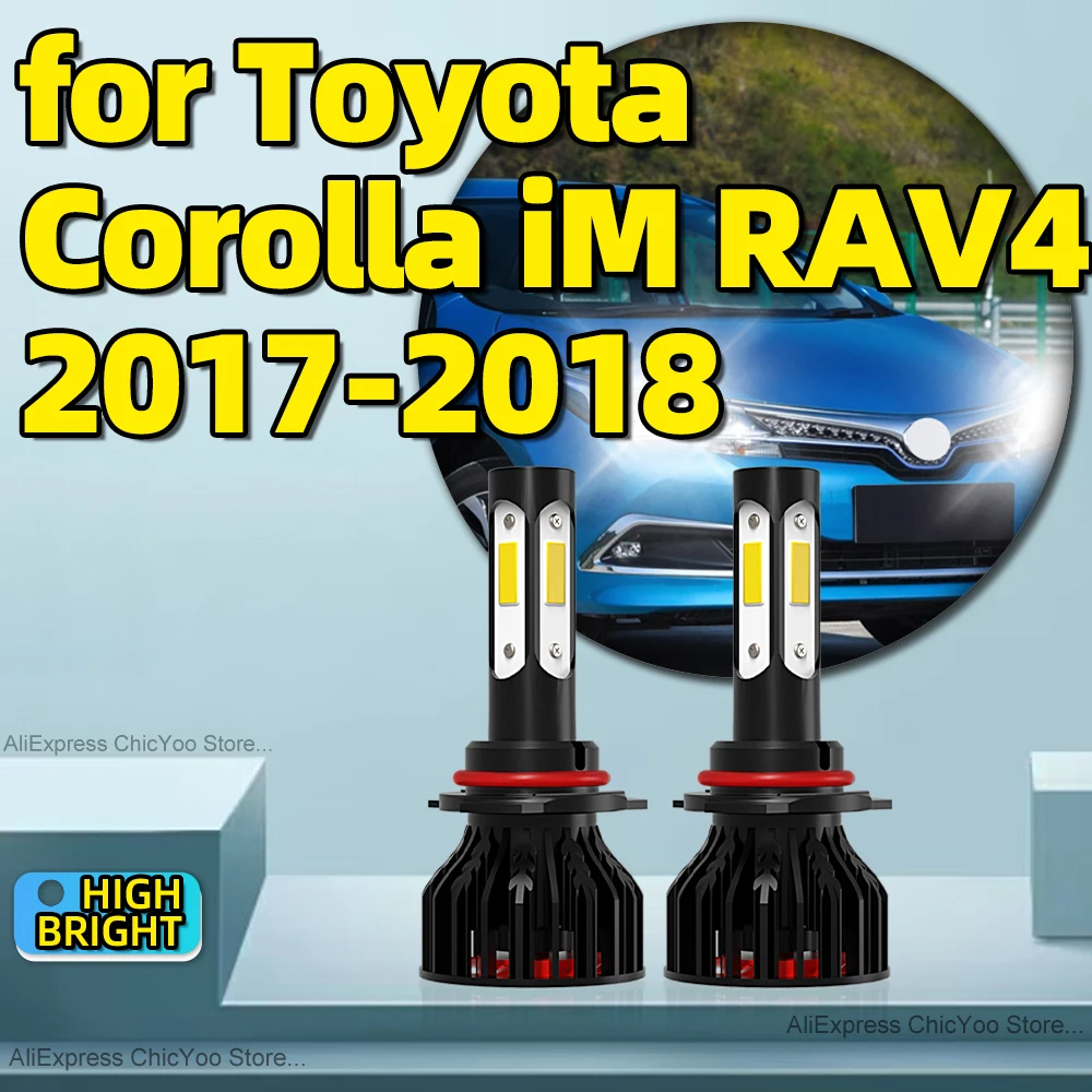 

2 шт. светодиодные лампы для фар 30000LM 9012 HIR2 Автомобильные лампы яркого 6000K 12V Plug-N-Play вентилятор для Toyota Corolla iM RAV4 2017 2018