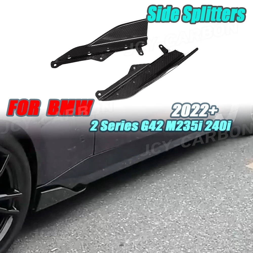 

JCYECF Dry Carbon Fiber For BMW 2 Series G42 M235i M240i Coupe 2022+ Front Bumper Lip Splitters Apron Car Accessories
