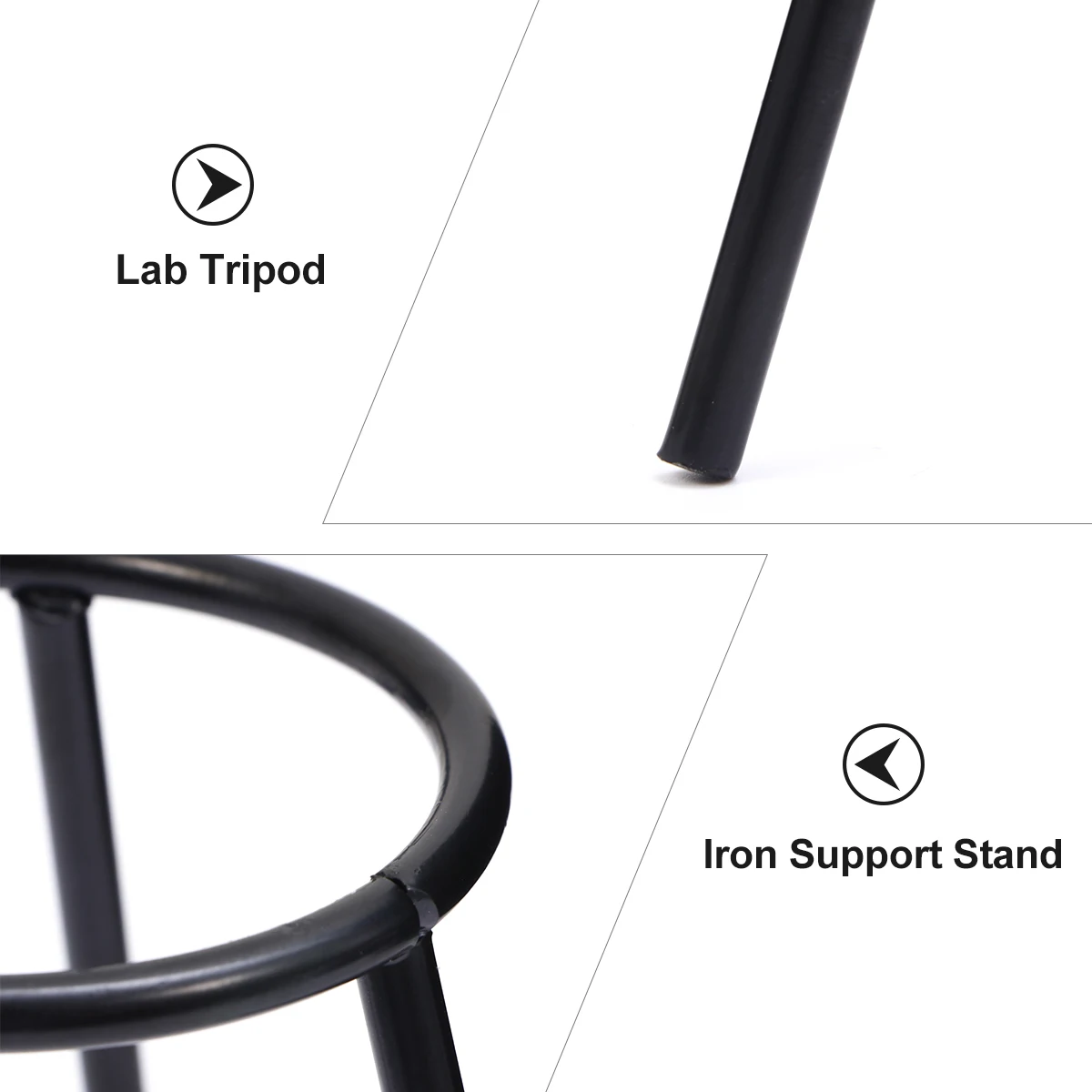 

2pcs Tripod Laboratory Equipment Light Stand Mount Burner Alcohol Lamp Iron Campfire Retort Supplies Heat Resistance Durability