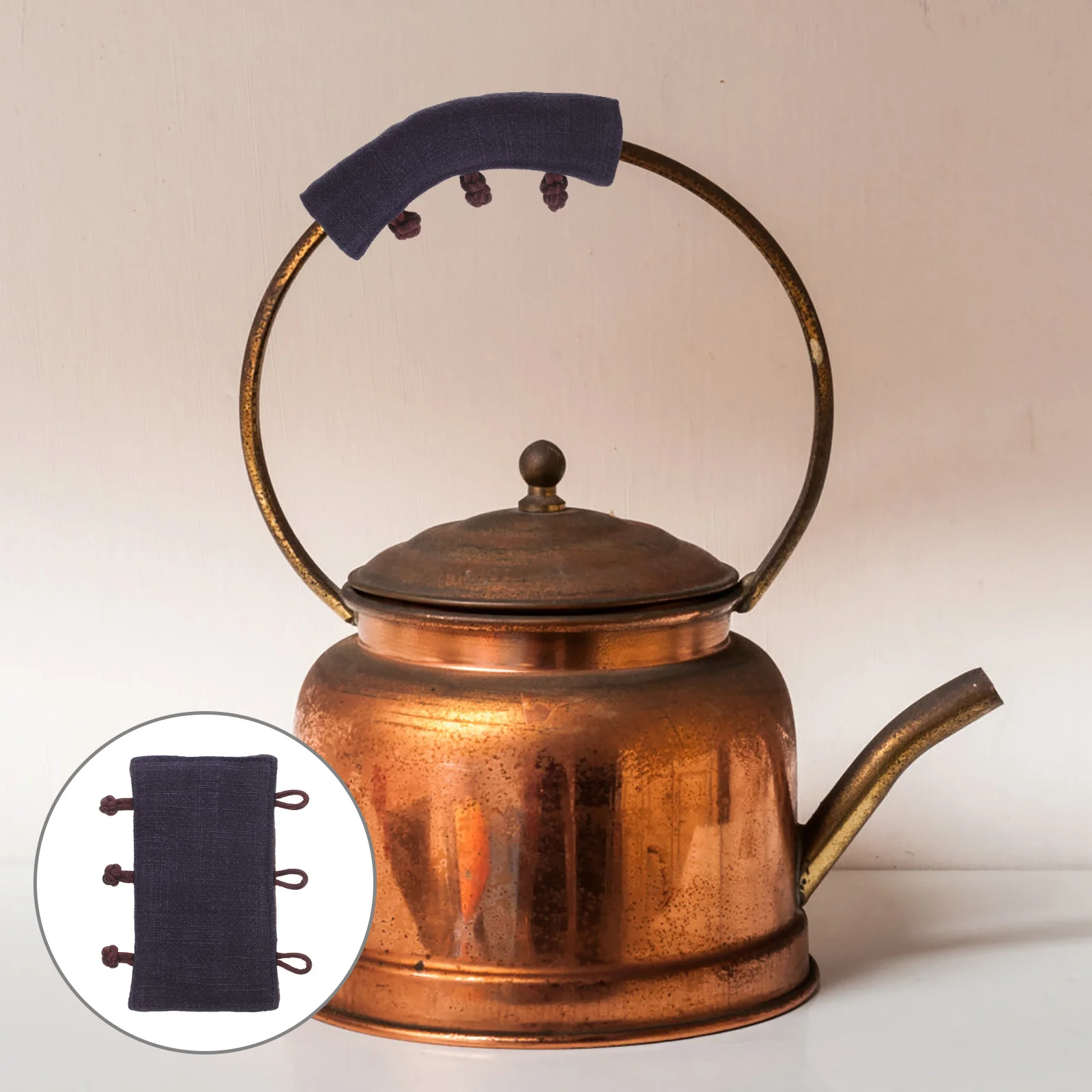 

Heat Insulation Teapot Handle Cover Anti-Scald Non-Slip Washable Cotton Linen Kitchen Protector Pot Handle Covers
