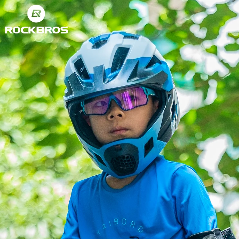 ROCKBROS Child Photochromic Polarized Sunglasses Bicycle Eyewear UV400 Kids Bike Goggles Protection Classic Windproof Glasses