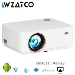 WZATCO Новый портативный Full HD 1080P 5G Wi-Fi Android умный проектор светодиодный домашний кинотеатр игровой проектор проекторы ЖК-дисплей