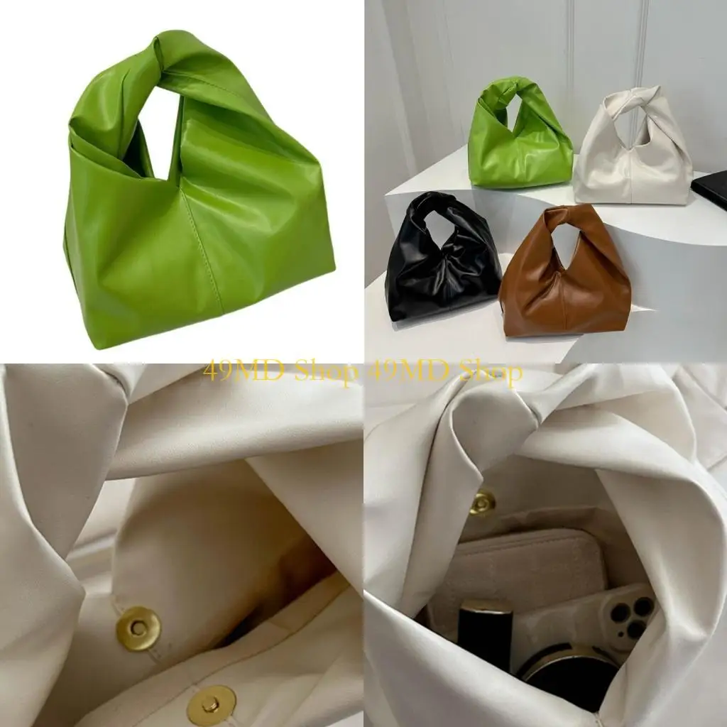

49MD PU Leather Shoulder Bag Casual Handbag Underarm Purse For Daily Essential