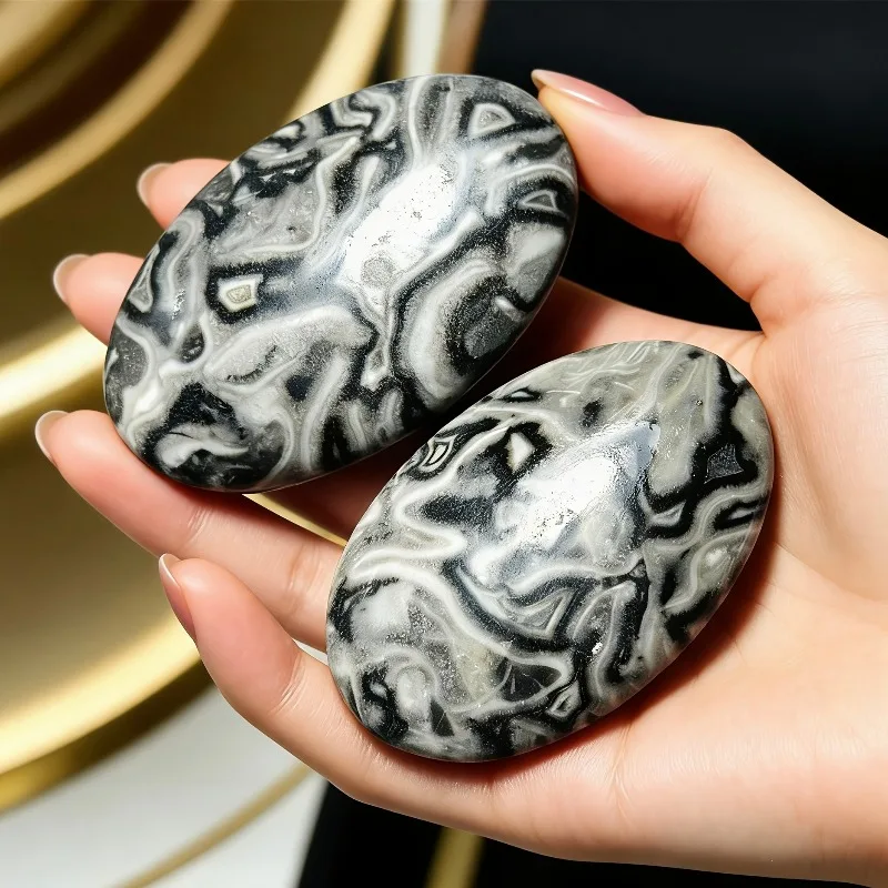 Natural Picasso Jasper Palmstone Polished Pocket Stone Home Office Desk Decor Crystal Lover Gift