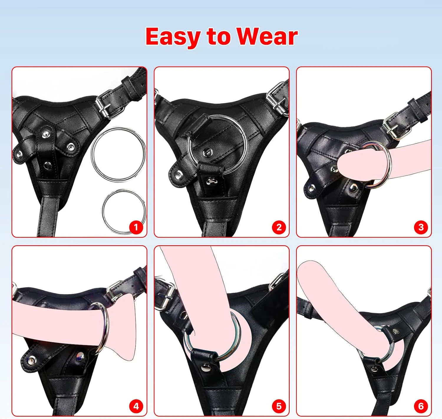 Strap On Dildo Harness Adult Sex Toys for Women Men Pegging Dildo Adjustable Waist Thigh Soft Nylon Vegan Leather Belt Lesbian view 6