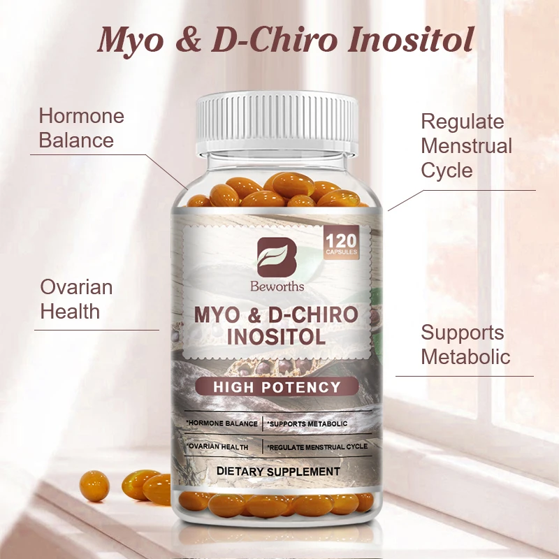 

Beworth Myo-Inositol&D-Chiro Inositol Capsule for Ovarian Function,Hormone Balance,Fertility Supplement for Women Healthy Cycles