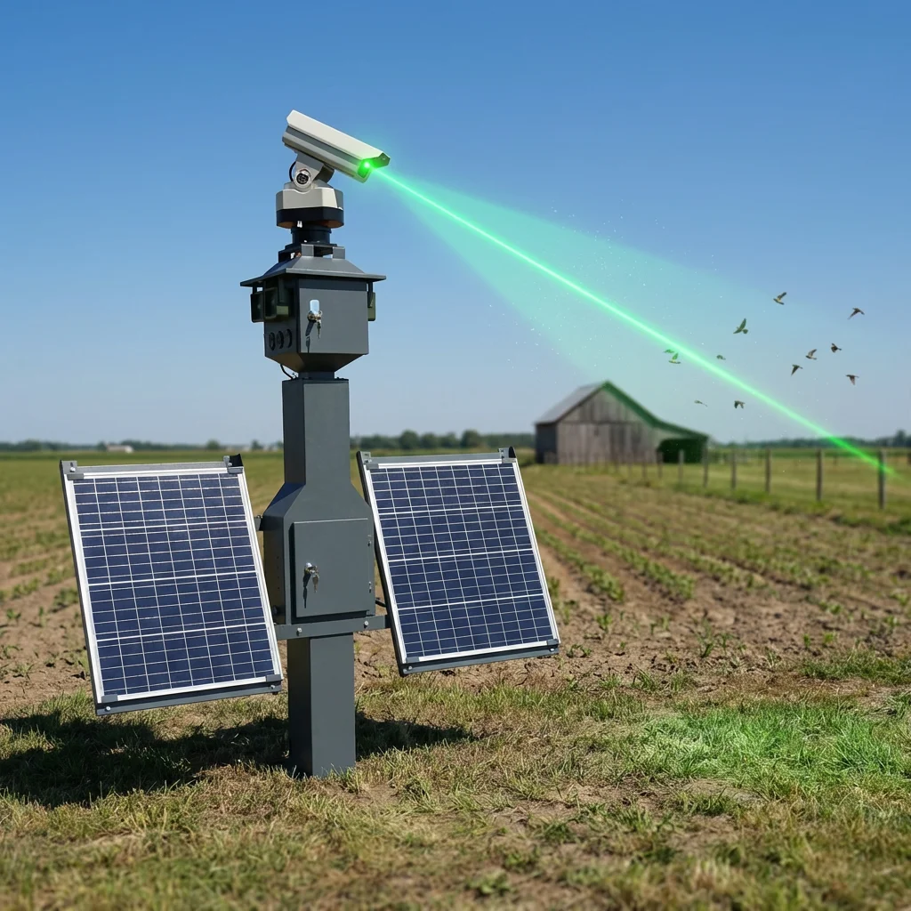 520nm 1W Solar Outdoor Laser Bird Repellent Device Agriculture and Aquaculture Bird Repellent Equipment