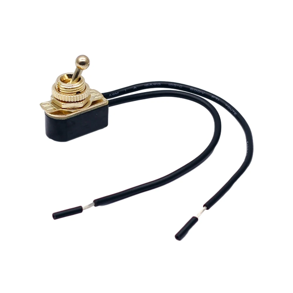 AC250V 3A AC125V 6A On/Off Prewired Standard Toggle Switch with 15CM Wire Cable SPST Contacts Rocker Switch Electrical Equipment