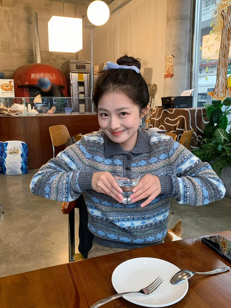 

Retro Ne Knitwear Soft Long Sve Loose Women's Sweater Autumn Winter Faion Comfortable Versatile Lazy Sle Clothes