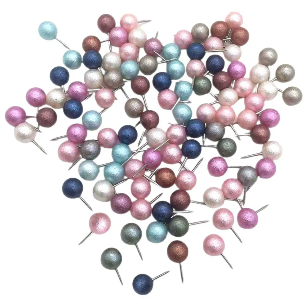 

100Pcs 10mm Soft Multicolor Straight Needles Crafts Map Pushpins Board Thumbtacks Bulletin Decorations