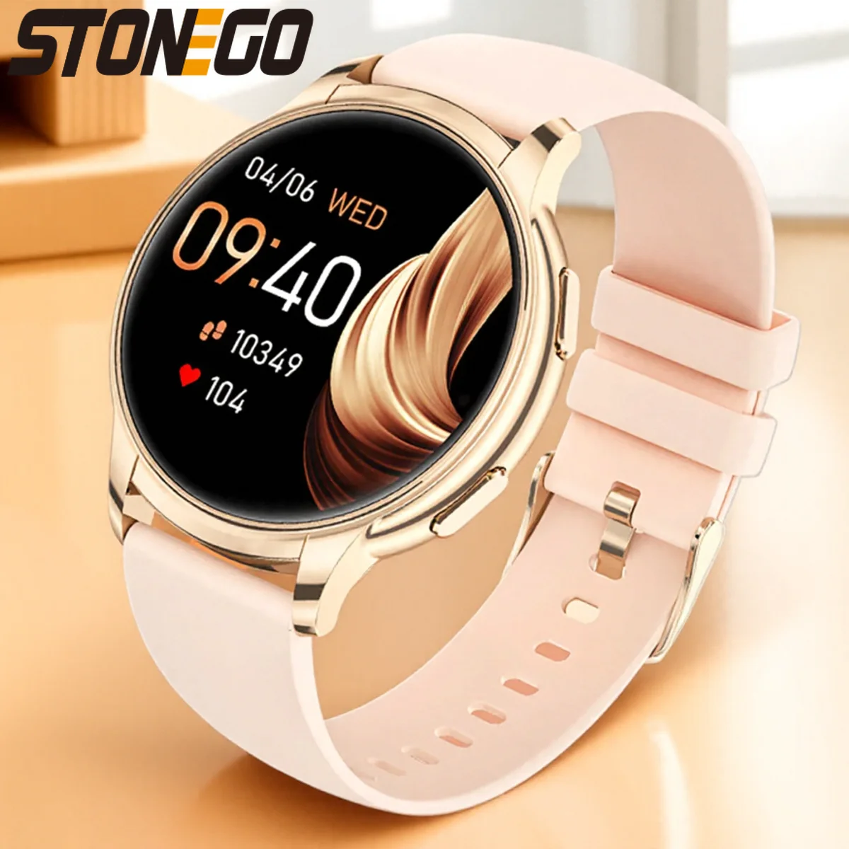 Water-Resistant Smartwatch for Women Heart Rate Monitor Sleep Tracker with Call Receive Compatible with Android iOS