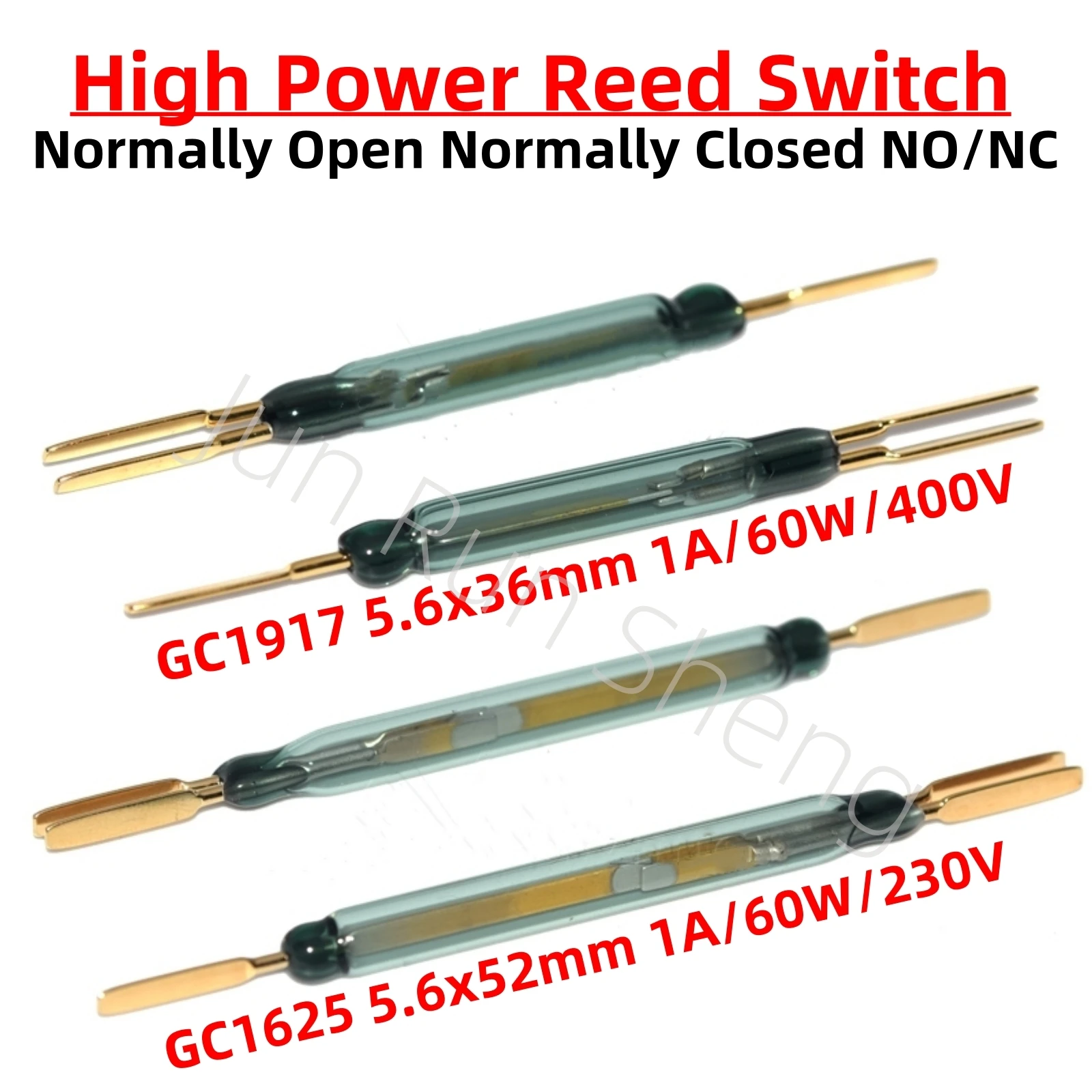 1/5/10/PCS High Power Reed Switch GC1625 5.6*52MM GC1917 36MM Normally Open/Closed NO NC Conversion SPDT Magnetic contact Sensor