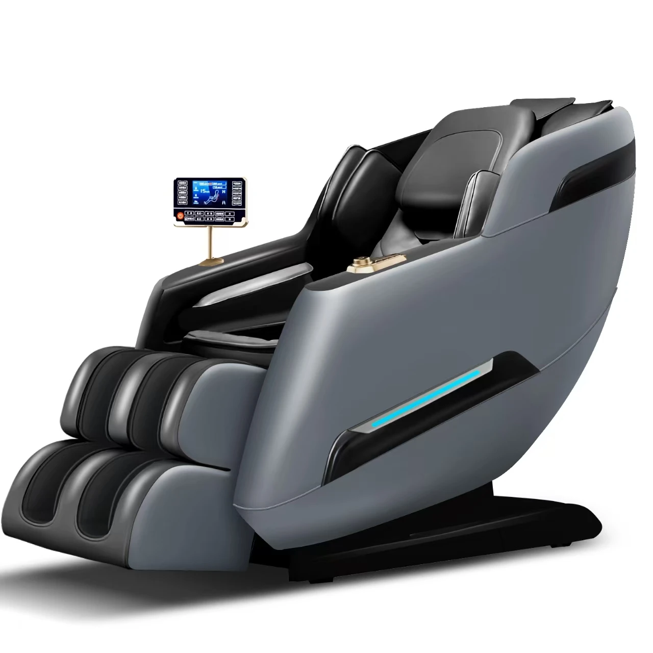 

High Quality Leather Musical Shiatsu Rolling Neck Waist Portable Leisure 8D Fixed-point Full Body Zero Gravity Massage Chair