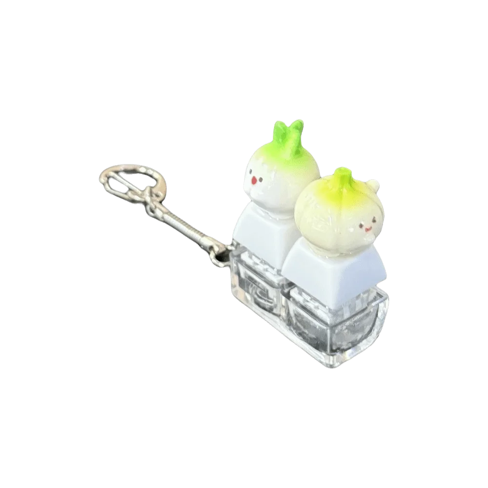 Finger Button Anti-stress Pendant Mechanical Vegetable Keycap Fidget Keychain Pass The Time Keyboard Decompression Keyring