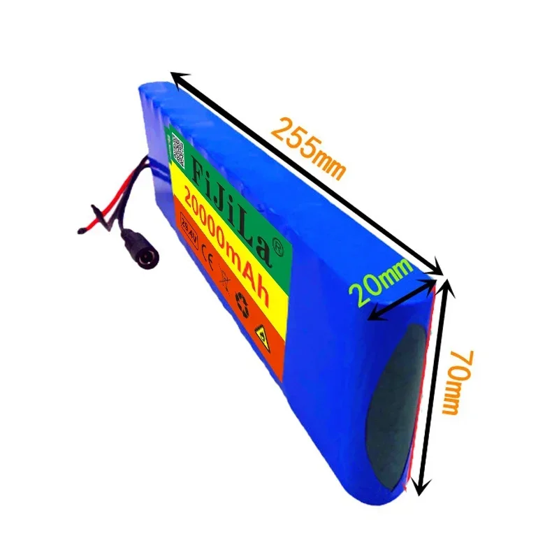 Akumulator litowo-jonowy 7S2P 18650 24 V 20 Ah 29,4 V 20000 mAh do pojazdów elektrycznych, skuterów i rowerów, z ładowarką 2a