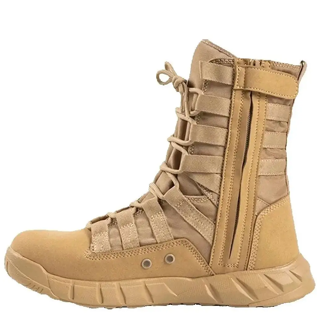 Botas de combate para hombre, botines de entrenamiento ligeros, color verde, marrón, desierto, senderismo, táctico