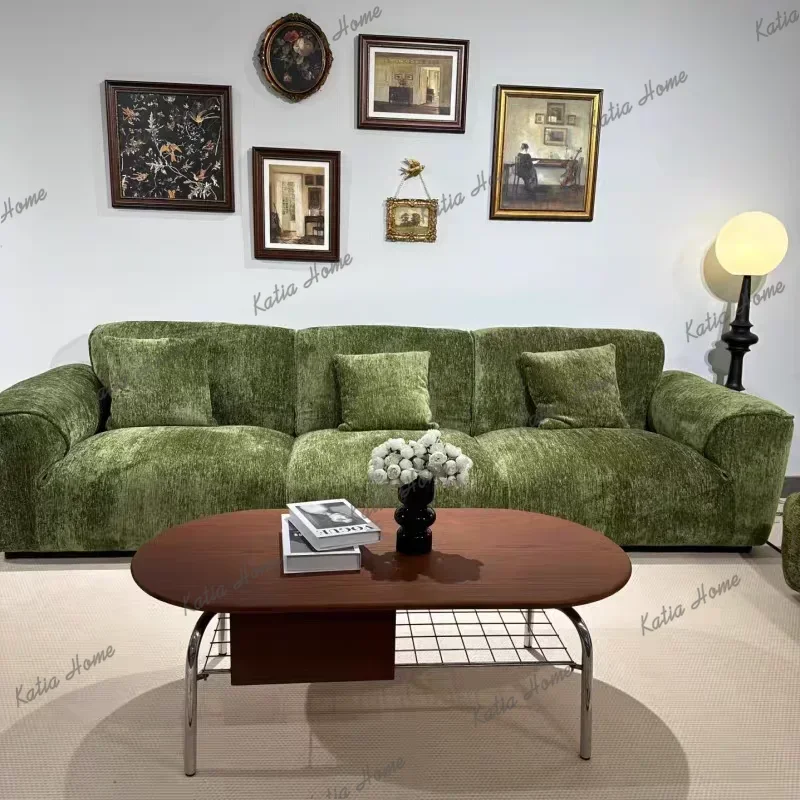 Factory Direct Narrow Minimalist Living Room Sofas Green Designer Japanese Modern Living Room Sofas 2 Seater Divano Soggiorno Ho