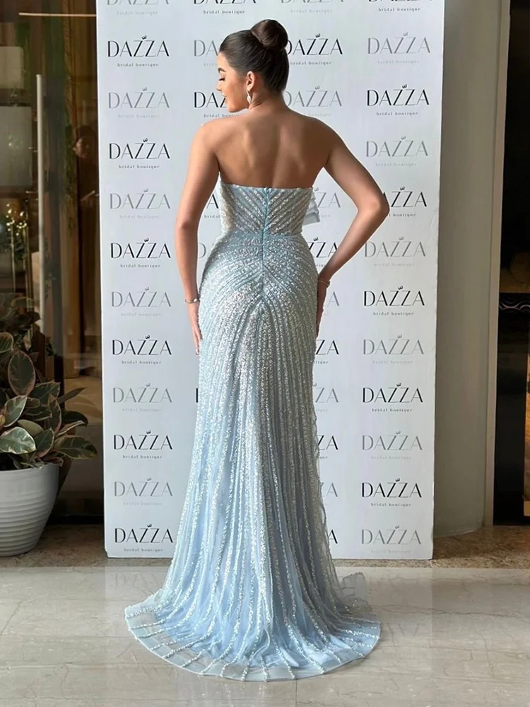 Jirocum Glitter Mermaid Prom Gowns abito da sera da sera con perline di paillettes da donna lunghezza del pavimento abito per occasioni speciali saudita