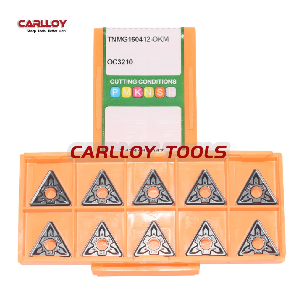 TNMG433-OKM TNMG160412-OKM คาร์ไบด์ทรงสามเหลี่ยมแบบ OC3210สำหรับเหล็กหล่อ tnmg 160412 ocm