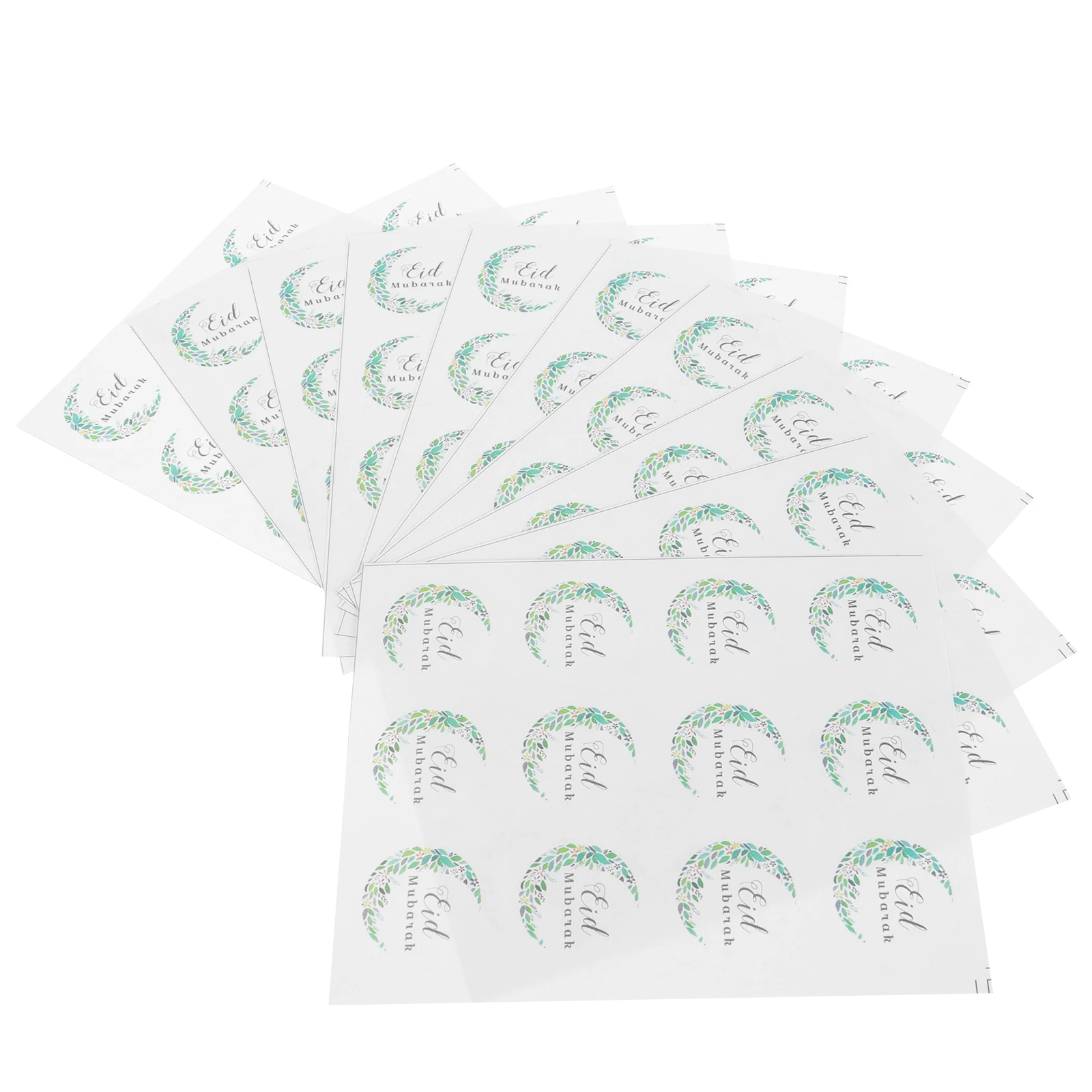 

20 Sheets Eid Ramadan Diy Stickers Floral Gift Decoration Party Favor Folder Label Accessory Residue-Free Easy Removal