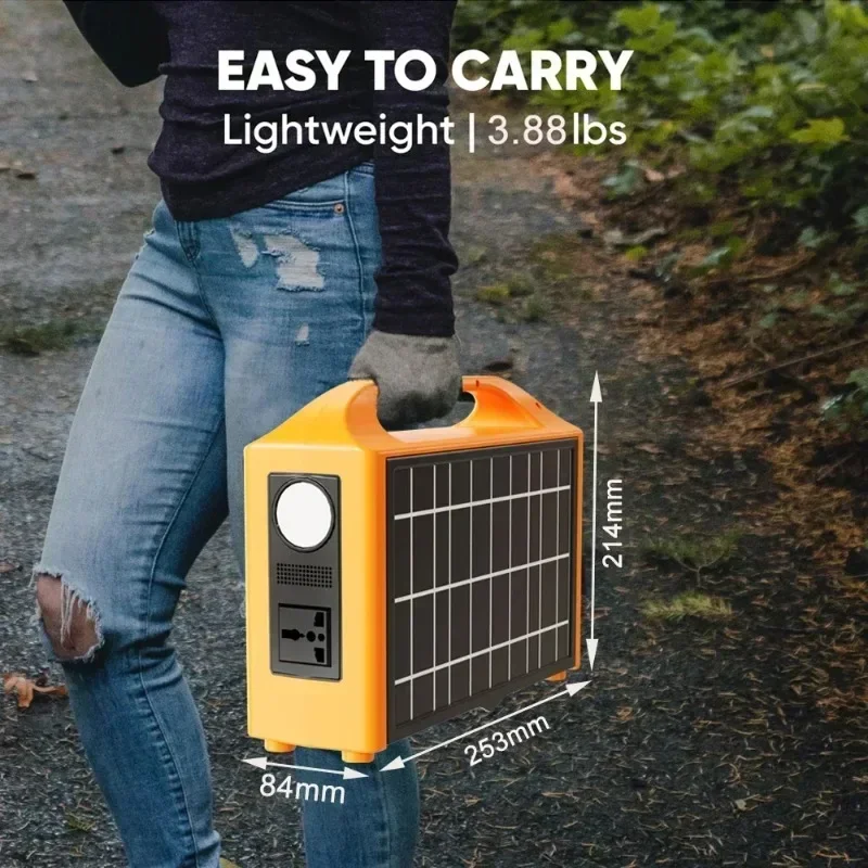 New Solar Generator Mobile Power Station 100W Portable Power Station 110V/220V 76.8Wh with Solar Panel Power Bank for Camping
