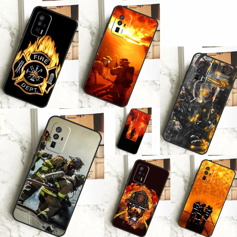 Firefighter Fire Fireman Case For POCO X6 F6 Pro M6 X3 X5 M5s F3 F5 Xiaomi 14 Ultra 12 13 Lite 11T 12T 13T Pro Cover