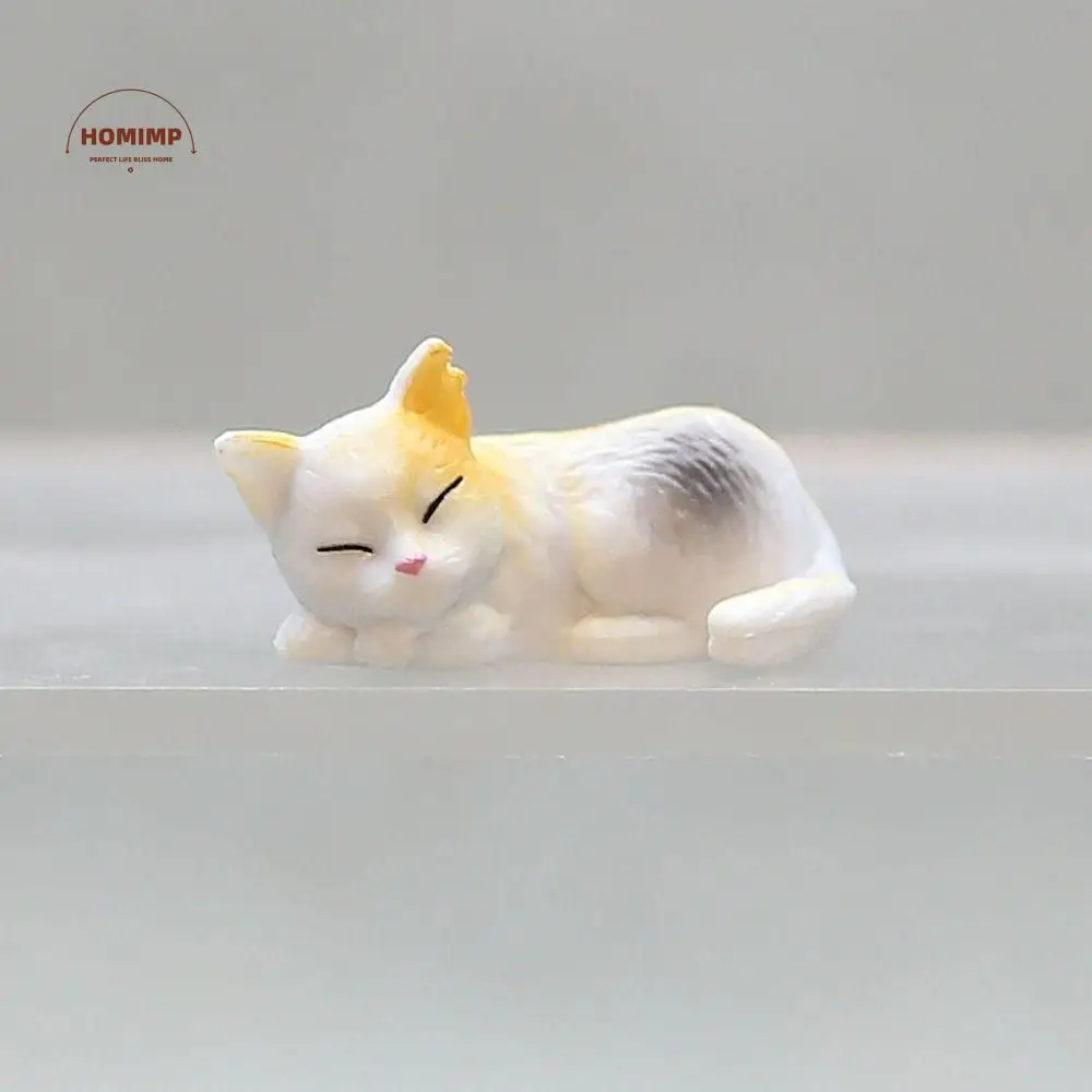 

Cute Simulation Edge Cat Figurines Cartoon DIY Cat Refrigerator Sticker Material Miniatures Resin Car Cat Ornament Kids Toy