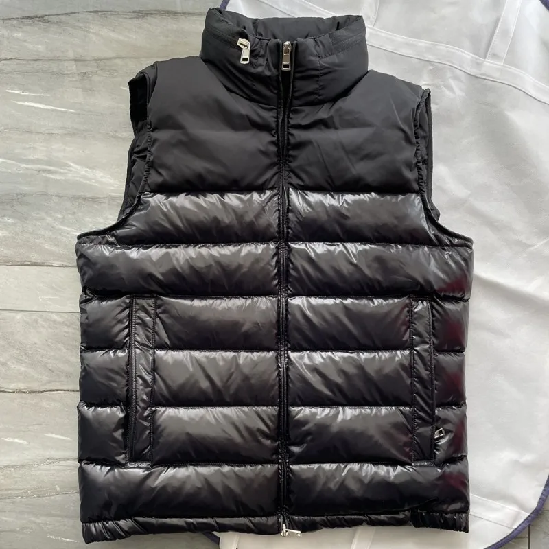 Autumn and winter male Stand collar Down feather waistcoat Y2K Casual jacket Hidden cap warm Fashion clothing movement male coat