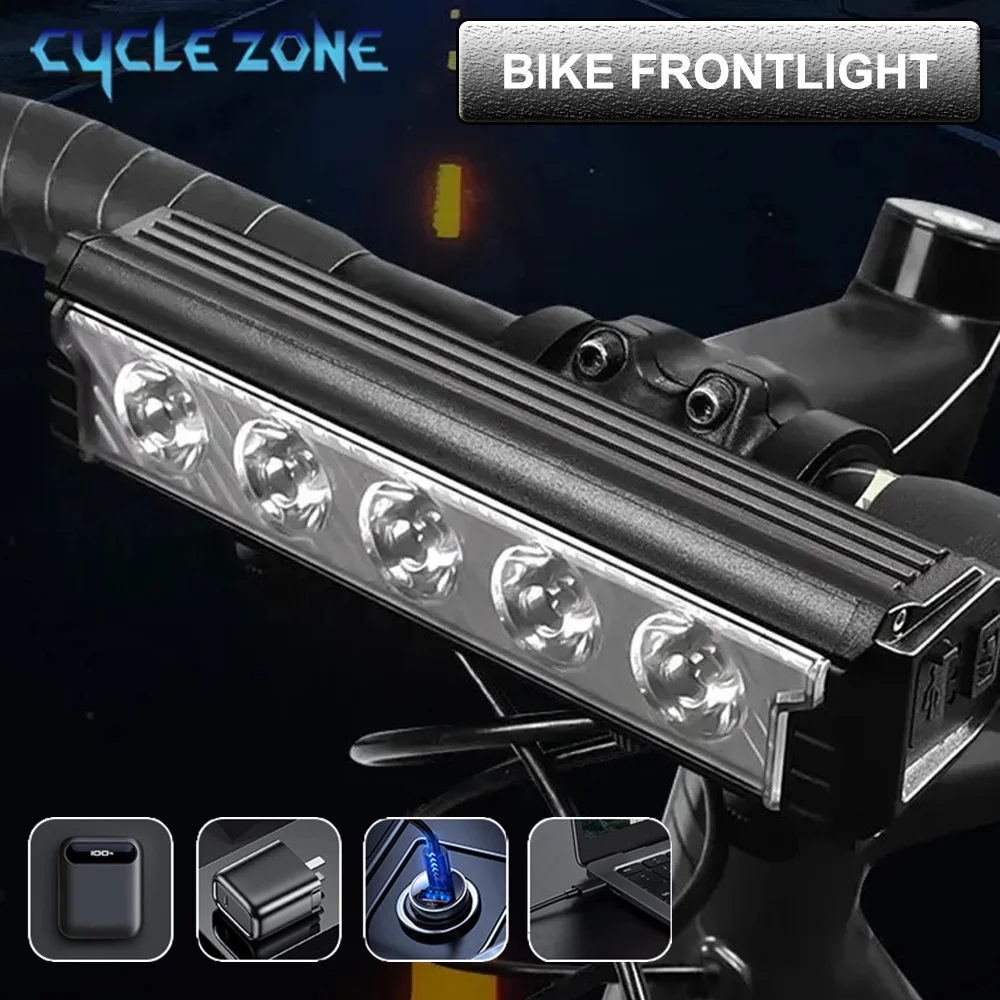 

5 светодиодов, супер яркий передний фонарь, 5 режимов, USB перезаряжаемый фонарик MTB, мощный велосипедный налобный фонарь, светодиодные аксессуары для велоспорта