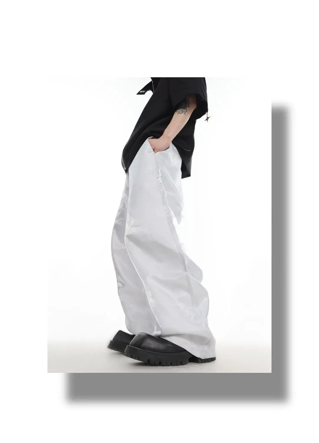 2026 Autumn New High-end Light-sensitive Drape Trousers Loose Trousers Straight-leg Trousers