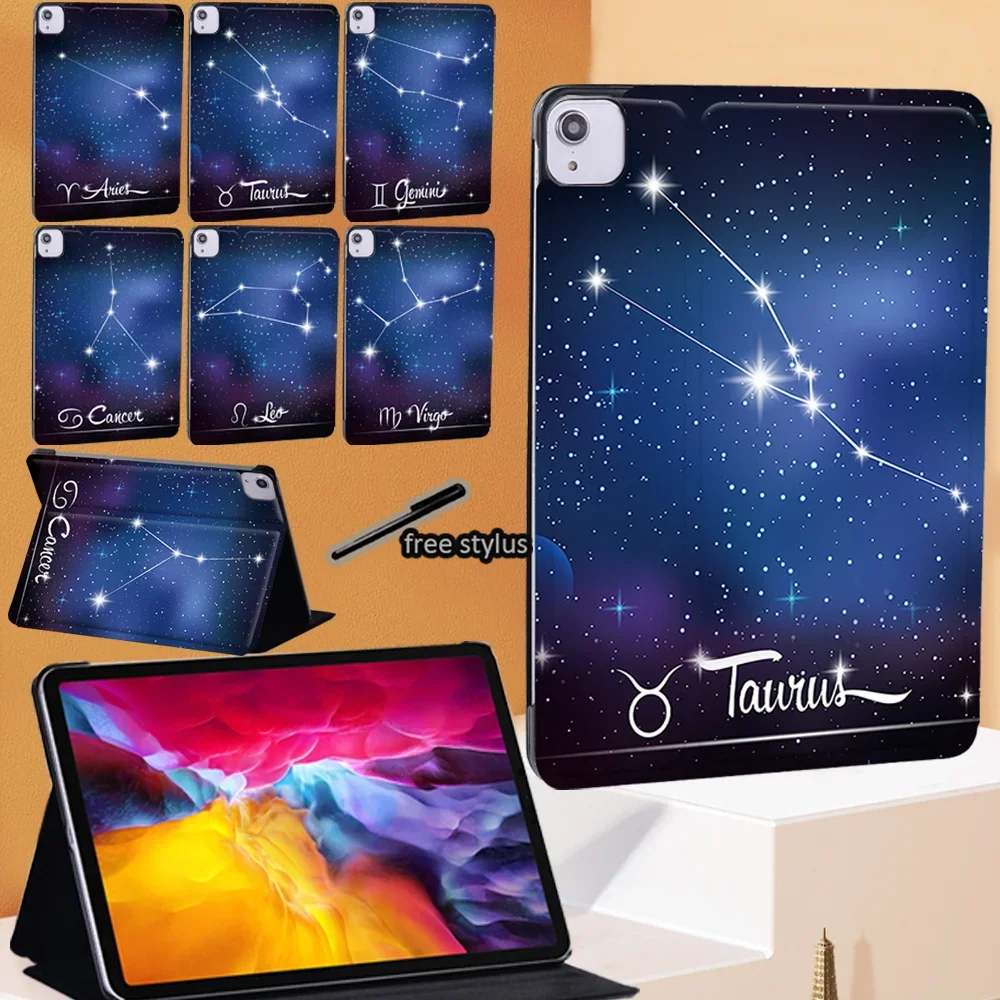 

Tablet Stand Cover for Apple IPad Air 4 2020/Air 5 10.9"2022/Pro 11 2018/2020/2021/2022 Star Sign Print Leather Protective Case