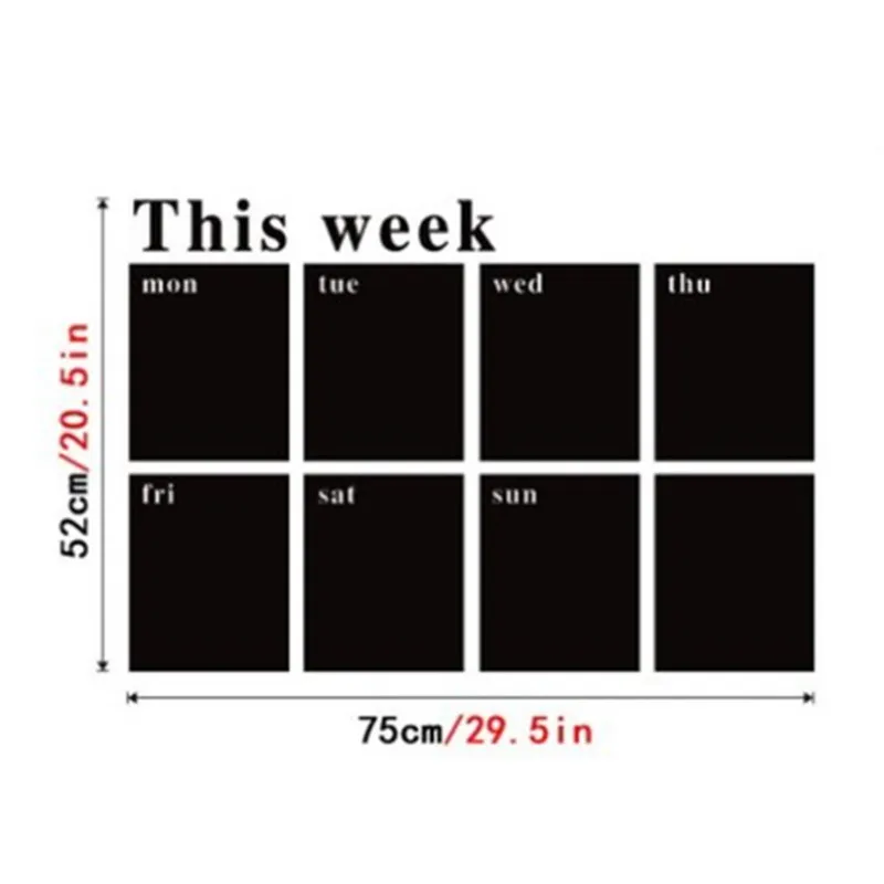 Calendar Blackboard Removable Board Decal Sticker