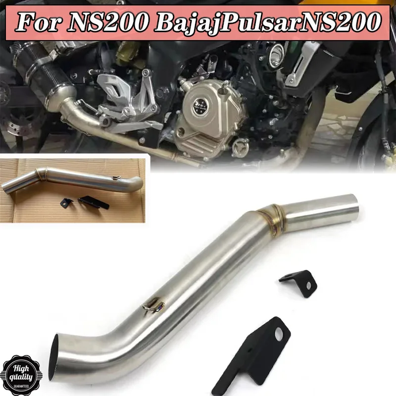 

For NS200 BajajPulsarNS200 NS 200 Motorcross Exhaust Mid Pipe Motorcycle Pitbike Slip on Stainless Steel Connect Tube