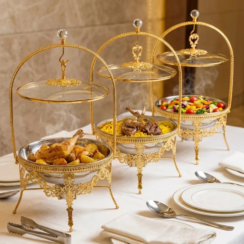 

Other Hotel Restaurant Supplies 8L Buffet Set Gold Hot Pot Catering Fuel Alcohol Wedding Food Warmer