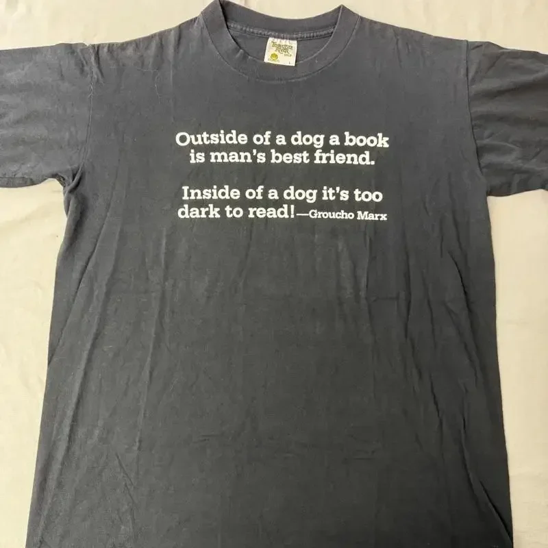 Vtg Groucho Marx Quote T Shirt Book Mans Best Friend L