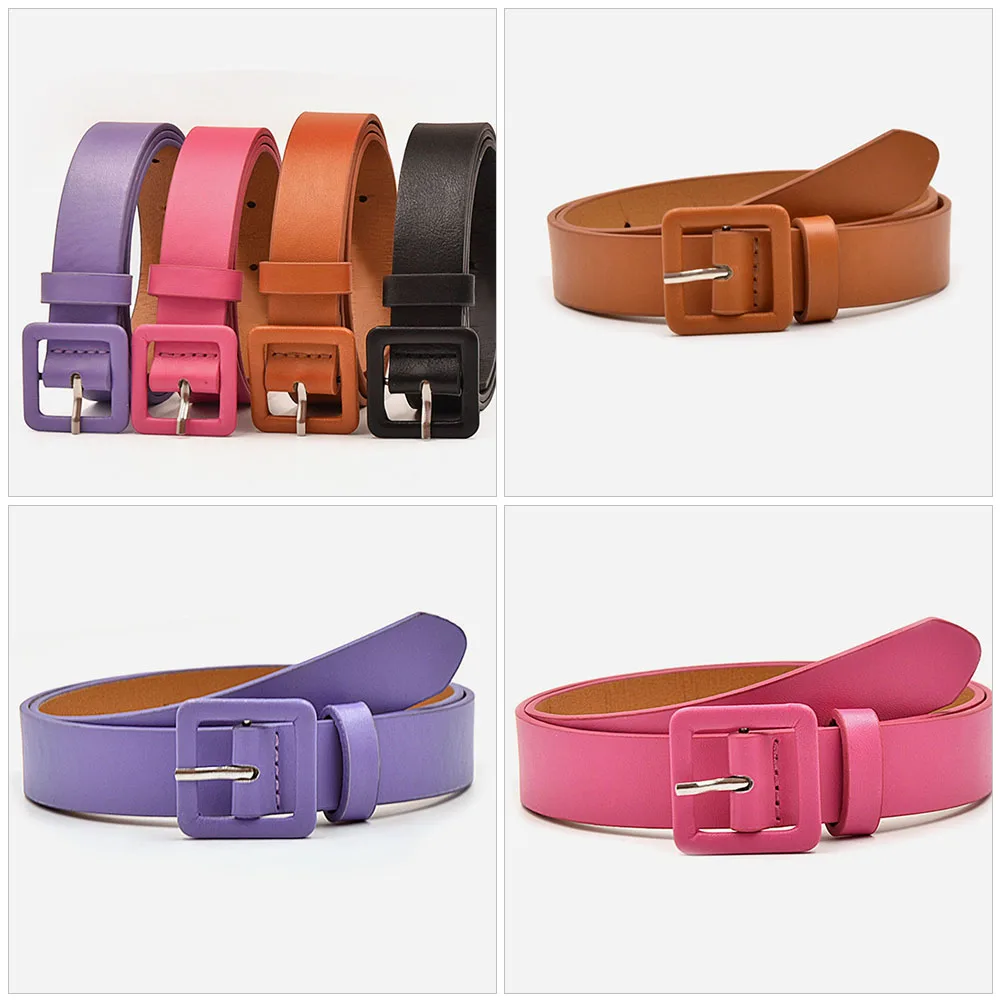 

4pcs Girls Kids Dress Belts Waist Belt Lightweight Flexible Non-Fading Fashion Belts For Children Western Belt Teens