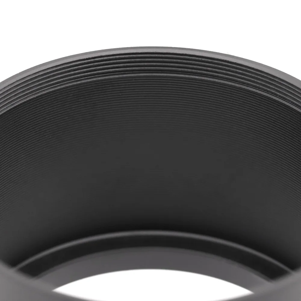 Generic Metal Telephoto Lens Hood Screw-in 49 52 55 58 62 67 72 77 82 mm Universal Black focal distance at least 80mm