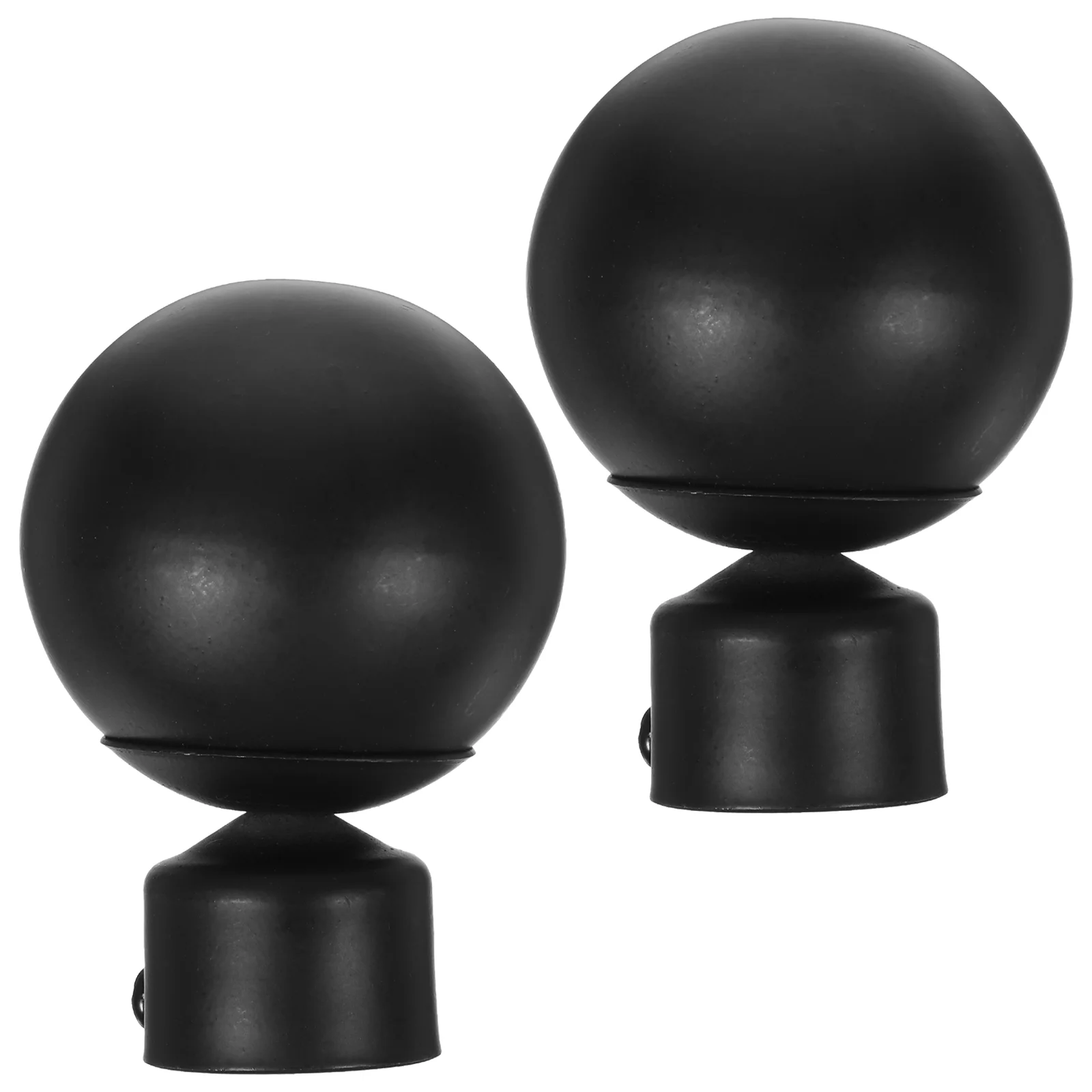 

2 Pcs Vintage Decor Black Rod Finials Curtain End Drape Finals Decorative Head Caps Office