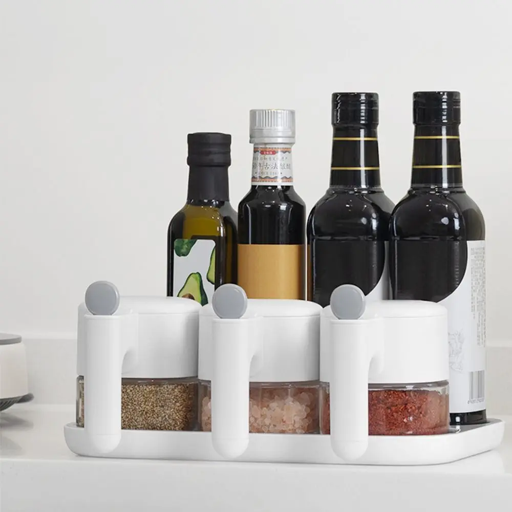 Sealed Open Spice Container Food Grade Transparent Food Storage Container Portable Moisture-proof Seasoning Storage Tray