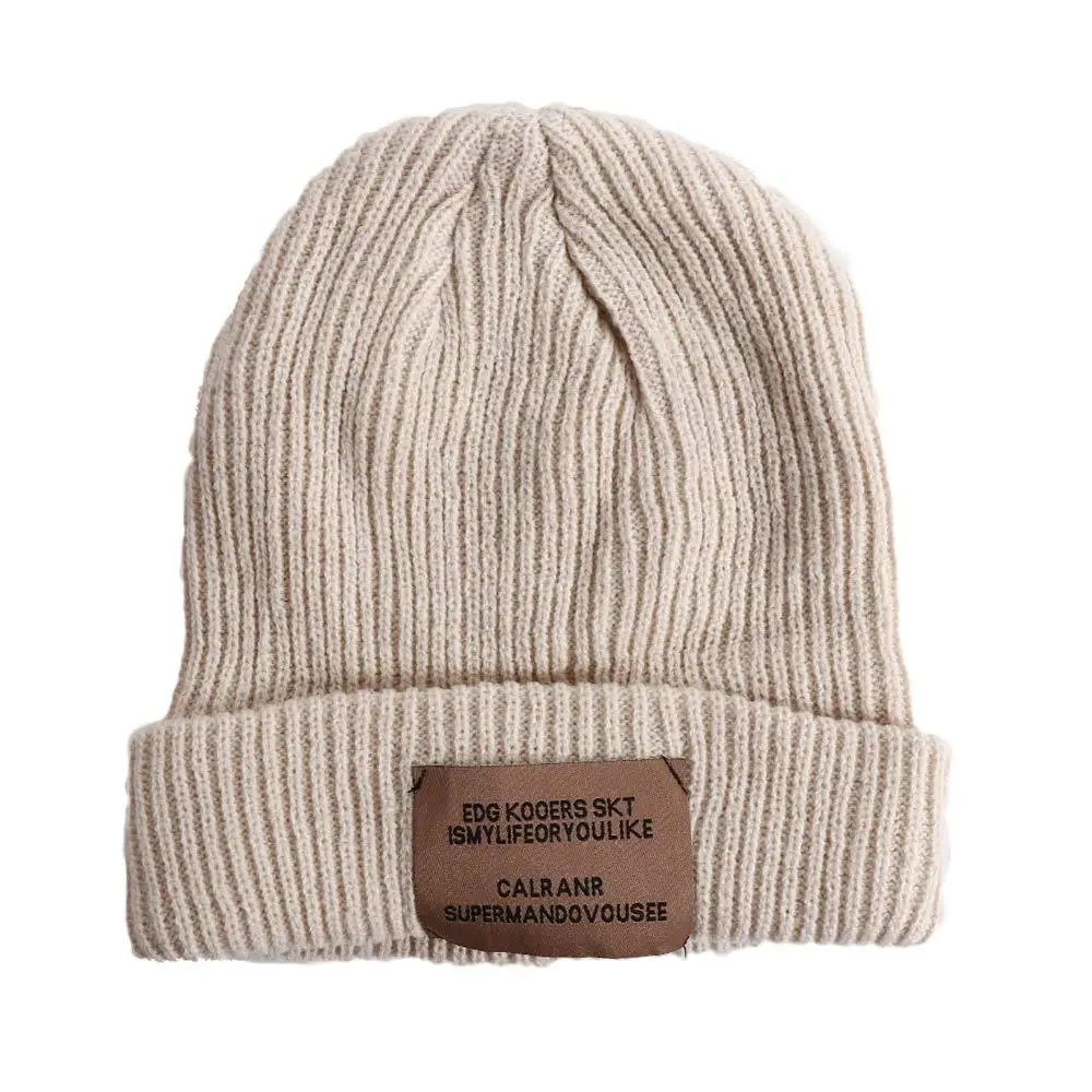 

Temperament Male Warm All-match Autumn Winter Stripe Skullies Woolen Hat Korean Style Caps Knitted Hat Men Beanies