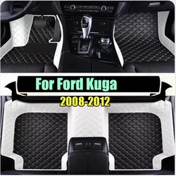 Custom Auto Luxury Leather Car Floor Mat For Ford Kuga 2008 2009 2010 2011 2012 Car Mat Full Set Women Waterproof Accessories