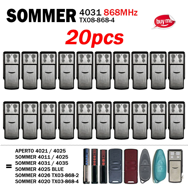 

SOMMER Slider 4031 4031V000 TX08-868-4 868.8MHz Garage / Gate Remote Control For SOMMER 4020 4026 TX03-868-4 4035 4011 4021 4025