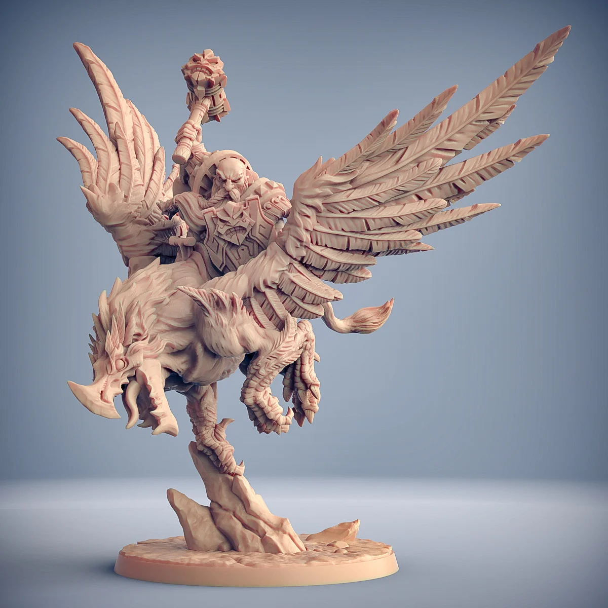 Modele mikroskopijne do drukowania 3D 【Górski krasnolud 】 Griffon Lord Defender Minstrel Warrior Dnd Gra planszowa Model