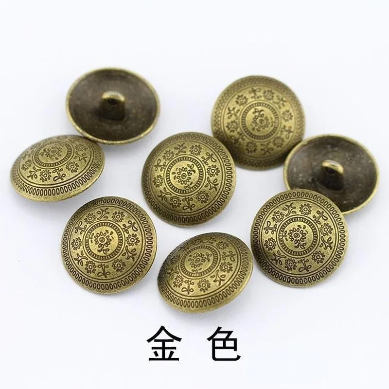 Featured Metal Retro Carved Individual Buttons DIY Nizi Coat Suit Sweater Decoration Accessories Buttons 50pcs/bag