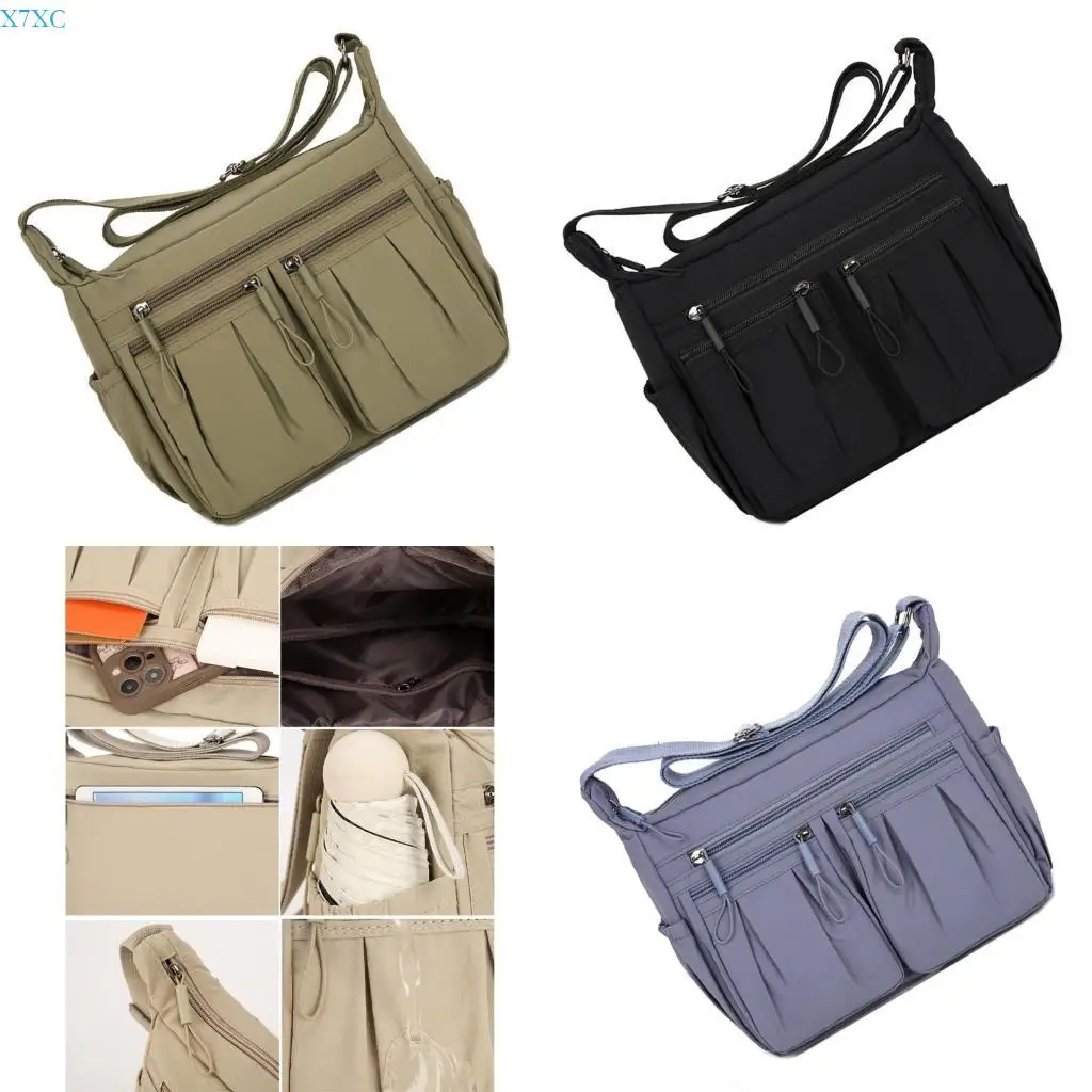 

X7XC Multi Pocket Shoulder Bag Crossbody Bag Waterproofs Casual Shoulder Handbag Purse