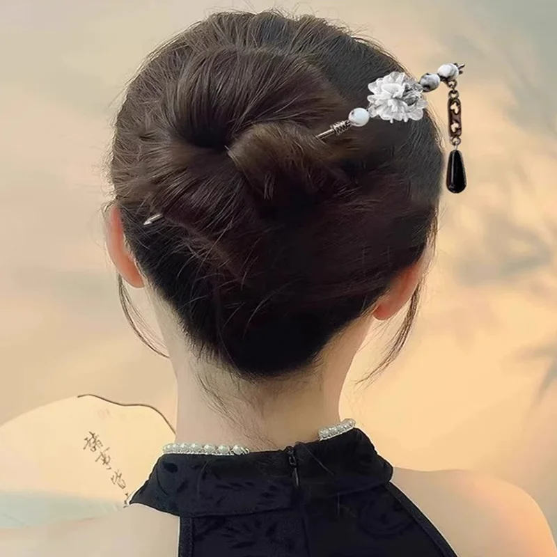 Ink Colored Tassel Sword Hairpin Chinese Hair Sticks Women Hair Pin Metal Hanfu Hair Accessories Jewelry FZAN01 image 6