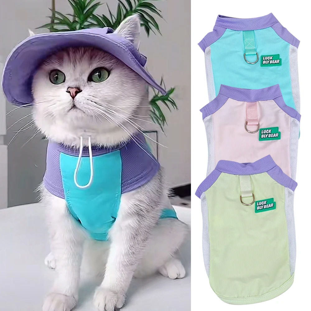 

Cute Cat Clothes with Hat Kitten Outfits, Fashion Pet Costume for Small Cats Soft Breathable Outdoor Decorations