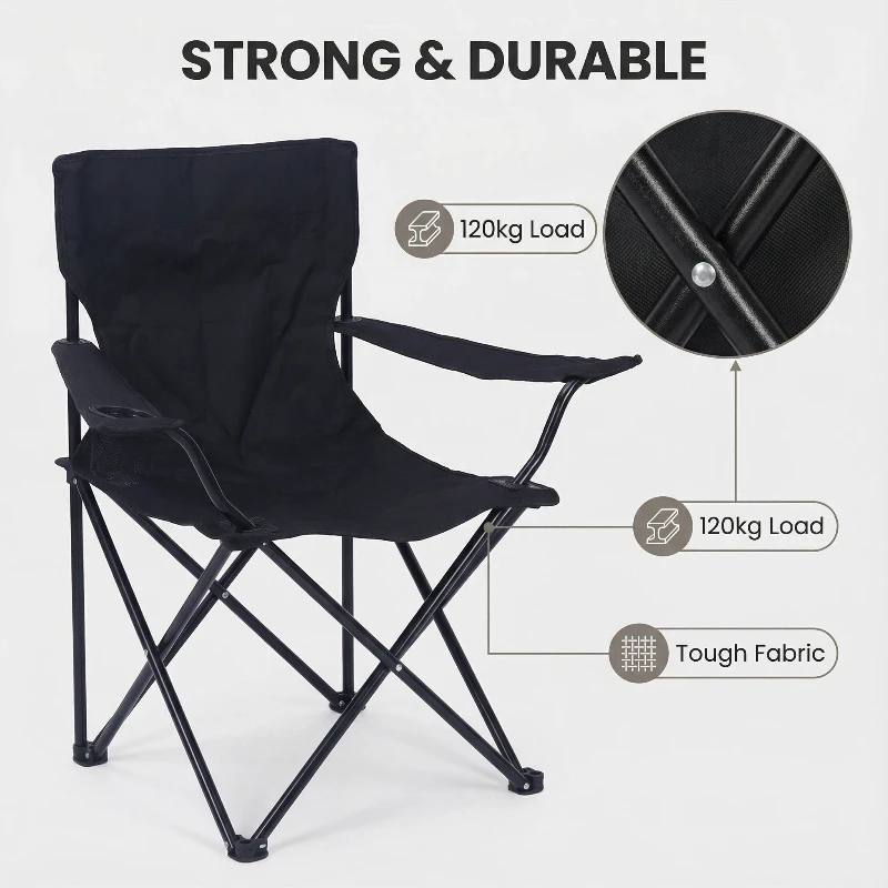 JSFUN Angelstuhl Outdoor-Strandstuhl, Camping-Klappstuhl, Praktischer, Günstiger Sessel, Grillstuhl – Detail 4