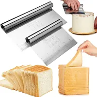 Stainless Steel Dough Chopper Bench Scraper Pastry Cutter Cake Scraper with Scale Cake Baking Scraper Noodle Dough Knife